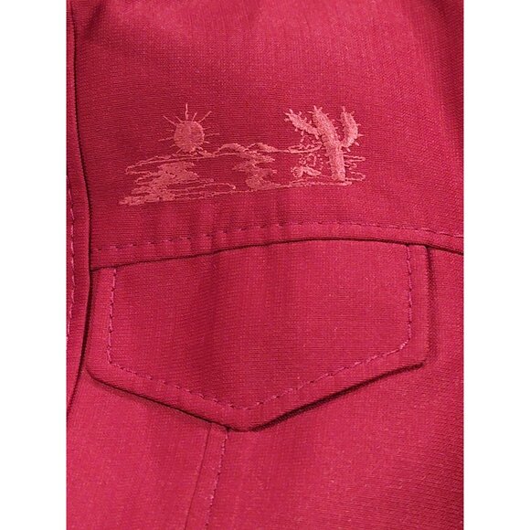 Vintage GHIA Red Button-Up Men's Western Blazer Embroidered Desert Sunset Sz 36 - Picture 4 of 9